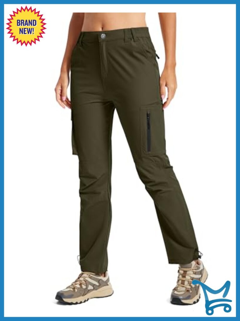 Womens Hiking Cargo Work Pants Quick Dry Water Resistant 6 Pockets